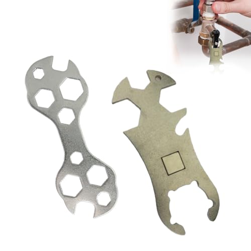 Gasflaschenschlüssel, Multi Funktion Gasflaschen Schlüssel für Eine Breite Palette von Gasflaschen, Tragbar und Multifunktional, für Druckminderer Druckregler Camping Outdoor, mit 10-Maulschlüssel von Rbleote
