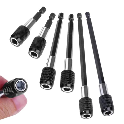 Magnetischer Bithalter 6-teilig 1/4’’ 150mm/100mm/60mm Magnetische Bohrer Verlängerung Robuste Magnet-Bithalter Set Ideal Für Bohrmaschinen Und Schraubendreher von Rbleote