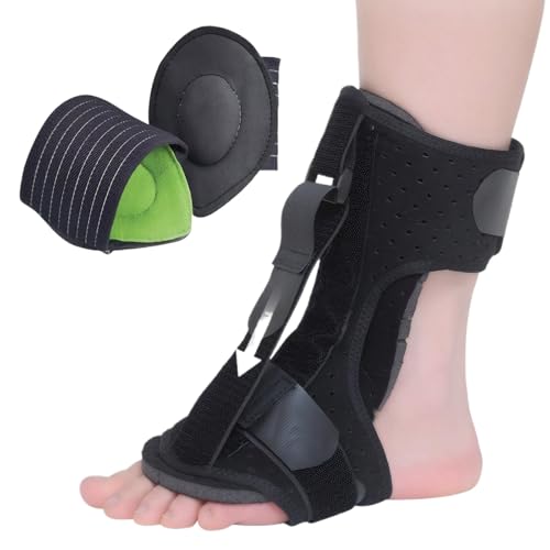 Plantarfasziitis Bandage Schwarz Fersensporn Bandage,Plantarfasziitis Nachtschiene,Plantar Fasciitis Relief Brace Verstellbar,Geeignet für Tag und Nacht(Mit Fußgewölbepolster*2) von Rbleote