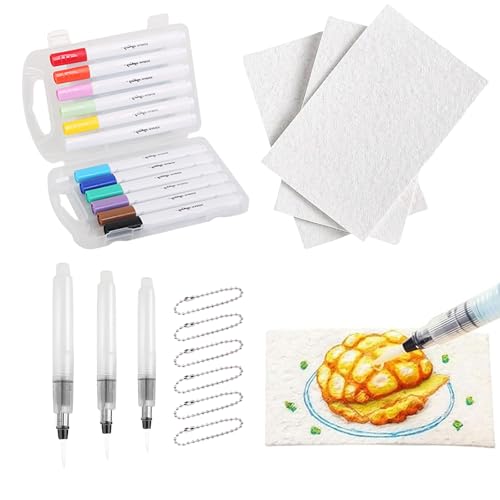 Puffy Paint Satz,Magic Puffy Paint,12 Foam Texture Blank Painting Paper,3d Drawing Magic Canvas Sponge,Puffy Popcorn Drawing Pens Colors with 3d Ink, für Kinder und Erwachsene Zum Selbermachen von Rbleote