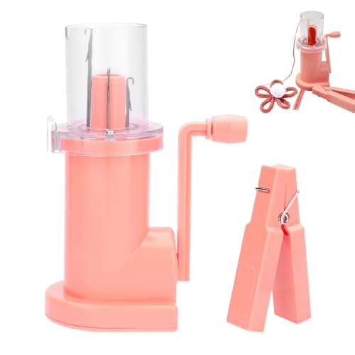 Rbleote Hand Knitting Machine,Diy Household Hand Spool Knitter, mit Kurbel, Glatt und Gratfrei, Geeignet für Handgefertigte Socken, Schmuck, Armbänder(Pink) von Rbleote