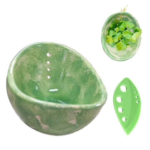 Rbleote Kräuterabstreifer, Pottery Herb Stripper, 4 Löcher Kräuterbeizer, Keramikmaterial, Leicht zu Reinigen und Einfach zu Bedienen, Mehrzweck-Küchenwerkzeug für Rosmarin, Thymian von Rbleote