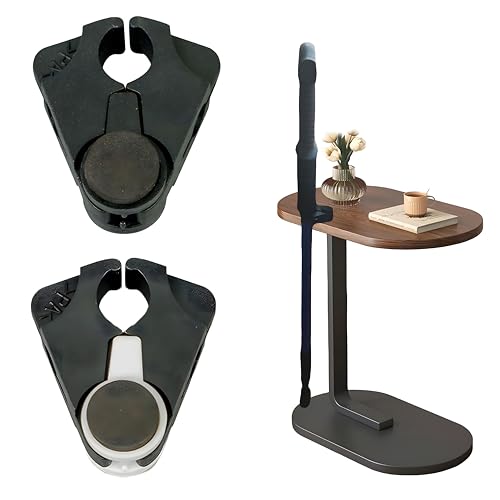Rbleote Krückenhalter, 2 Stück Gehstock Halterung, Stockhalter für Elektromobil, 5,2x4,7cm, für Gehstöcke Krücken, für ältere Menschen (Schwarz und Weiß) von Rbleote