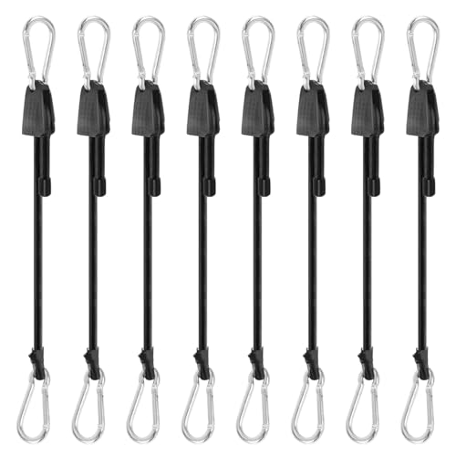 Spanngummi mit Haken 8 Stück Expander mit Haken Schwarz Spanngummi Mit Karabiner,Gummispanner Hohe Elastizität und Verstellbar,Geeignet für Markisen,Gärten,Autos,Fracht(1 m) von Rbleote
