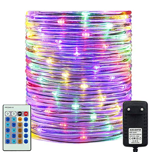 RcStarry Durchmesser 3mm Lichtschlauch Außen, 30M 300 LEDs Schlauch lichterkette IP67 Wasserdicht, Strombetrieben Lichtschlauch mit Fernbedienung für Innen/Außen, Hochzeit, Garten Dekolicht - Bunt von RcStarry