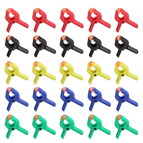 Rcbzzp 25 Stück Nylon Federklemme, Mini Federklemmern, Klemmen Federklemmen, Wäscheklammern, Spring Clamps, für DIY Projekte, Fotostudios, Fotografie Hintergrund (5 Farben) von Rcbzzp