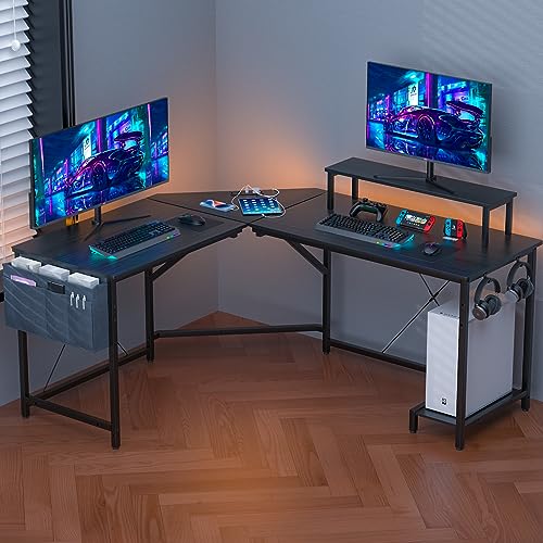 Rcynview Gaming Tisch mit ladefunktion, L Form Schreibtisch für Büro, L-förmiger Pc Ecktisch Computertisch Monitorständer, Platzsparend, Einfach zu Montieren Eck, Schwarz, 160-135x55x74cm Rcynview Gaming Tisch mit ladefunktion, L Form Schreibtisch für Büro, L-förmiger Pc Ecktisch Computertisch Monitorständer, Platzsparend, Einfach zu Montieren Eck, Schwarz, 160-135x55x74cm von Rcynview