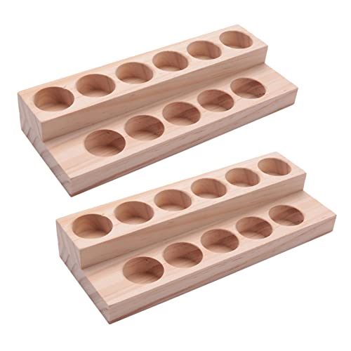Rdjumpdjo 2X 11 Löcher Ätherisches Öl Tablett Natur Präsentations Ständer Demonstration Station Für 5-15 Ml Flaschen von Rdjumpdjo