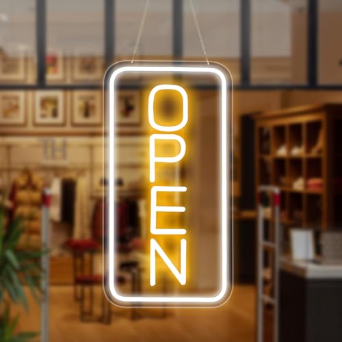 Rdutuok LED-Neonschilder für Geschäft, 42 x 22 cm,LED Open Leuchtreklamen Elektrisches Display, Stromversorgung über USB für Geschäfte, Restaurants, Einzelhandelsgeschäfte Gelb/Weiß Vertikal Rdutuok LED-Neonschilder für Geschäft, 42 x 22 cm,LED Open Leuchtreklamen Elektrisches Display, Stromversorgung über USB für Geschäfte, Restaurants, Einzelhandelsgeschäfte Gelb/Weiß Vertikal von Rdutuok