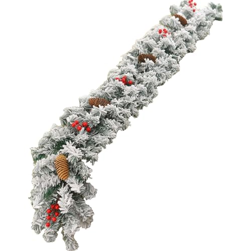 Rdxanc 2,7 m lange Weihnachtsrebe – realistische Kiefer für Heimdekoration, Girlande & Party-Dekoration, schneebestäubt von Rdxanc