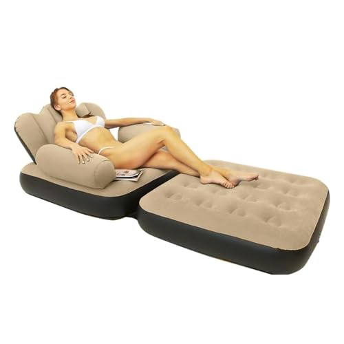 Rdxanc 5-in-1 umwandelbares aufblasbares Schlafsofa, faltbarer Stuhl, geeignet für den Innen- und Außenbereich, mit PVC-Beflockungsmaterialien von Rdxanc