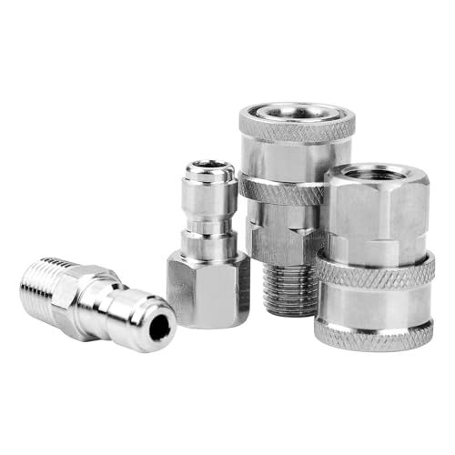 Rdxanc Hochdruckreiniger-Schnellanschluss-Adapter-Set (Innengewinde, Außengewinde), 1/4 Zoll Außengewinde Schlauchverschraubungen von Rdxanc