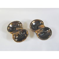 Mid Century Aschenbecher Atomic 1950Er Jahre Schwarz Gold Von Stangl Set 2 Mid Century Aschenbecher Atomic 1950Er Jahre Schwarz Gold Von Stangl Set 2 von ReArcade