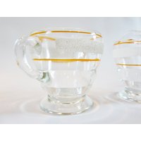 Vintage Creme Und Zucker Set Kent Glas 1940Er Jahre Deco von ReArcade
