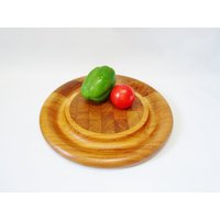 Vintage Dansk Iqua Danish Modern Runde Endkorn Serviertablett Schneidebrett Dänemark von ReArcade