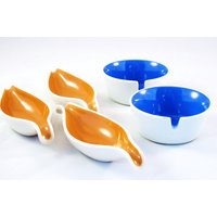 Vintage Porzellan Aschenbecher Deko Mod Vibrant Blau Und Gold Mini Vintage Porzellan Aschenbecher Deko Mod Vibrant Blau Und Gold Mini von ReArcade