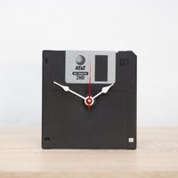 Unikat Tischuhr - Schwarze Recycelte Floppy Disk Uhr, Sofort Lieferbar von ReComputing