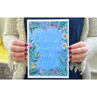 A5 Kunst Druck/Umweltfreundlich "Be The Veränderung' Malerei Vegan Kunst/ Wildblumen/ Geschenk/ Kunstdruck Wand A5 Kunst Druck/Umweltfreundlich "Be The Veränderung' Malerei Vegan Kunst/ Wildblumen/ Geschenk/ Kunstdruck Wand von ReKINDlebyLisa