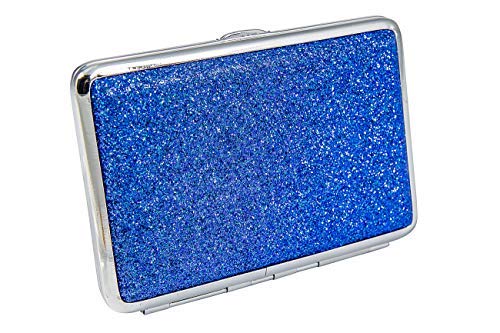 Zigarettenetui - Zigarettenbox Zigarettenschachtel Zigarette 20 14 8 Etui Box Metall Schachtel Lange Klein Leder Damen Herren Silber Schwarz Rosa Blau Rot Orange Türkis (Variante 1) von Niceter