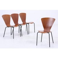 4Er Set Teak Stühle Aus Schichtholz | Mid Century Designklassiker Vintage Stuhl Retro 4Er Set Teak Stühle Aus Schichtholz | Mid Century Designklassiker Vintage Stuhl Retro von ReStoreBerlin