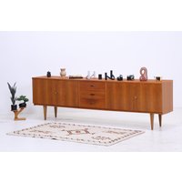 Vintage Sideboard 60Er Jahre | Mid Century Tv Board Mit Schubladen & Fächern Holz Aufbewahrung Anrichte von ReStoreBerlin