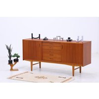 Vintage Teak Sideboard 60Er Jahre | Mid Century Tv Board Mit Schubladen & Schiebetüren Retro Holz Aufbewahrung von ReStoreBerlin