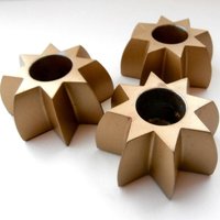 3Er Set Kerzenständer in Gold Star Vintage Aus Metall von ReTainReMakeReNew