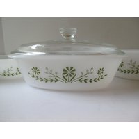 Primel Traum Grün Gänseblümchen Glasbake Auflauf Glas Backform Muster Doppelgriff Schüssel Ofen Proof Weiße Primel Traum Grün Gänseblümchen Glasbake Auflauf Glas Backform Muster Doppelgriff Schüssel Ofen Proof Weiße von ReVintageLannie
