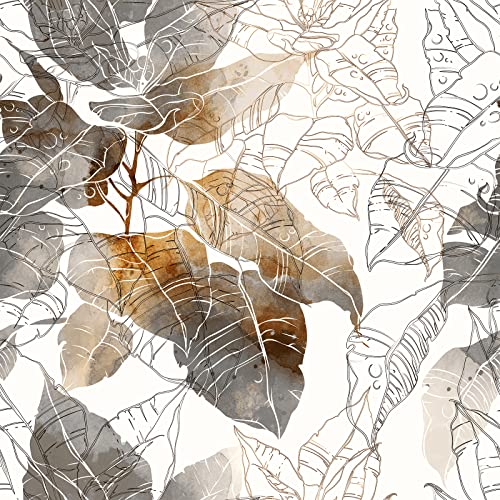 ReWallpaper 44.5Cm×7M Tapete Muster Blätter Selbstklebende Tapete Grau Weiß Gelb Klebefolie Möbel Mit Blättern Mustertapete Schlafzimmer Fototapete Blumen Wandtapete Badezimmer Blumentapete Beige ReWallpaper 44.5Cm×7M Tapete Muster Blätter Selbstklebende Tapete Grau Weiß Gelb Klebefolie Möbel Mit Blättern Mustertapete Schlafzimmer Fototapete Blumen Wandtapete Badezimmer Blumentapete Beige von ReWallpaper