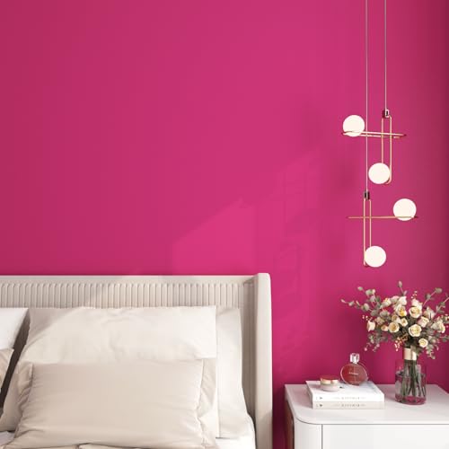 ReWallpaper 60cm×5m Klebefolie Möbel Rosa Matt Wandtapete Selbstklebend Kinderzimmer Rosa Folie für Küchenschränke Kinder Tapete Mädchen Selbstklebend Wand Vinyl Dekorfolie für Schrank Flur von ReWallpaper