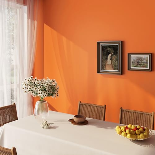 ReWallpaper 60cm×5m Tapete Orange Uni Selbstklebende Folie Möbel Kinder Matt Schrankfolien Orange Dekorfolie Selbstklebend Möbel Vintage für Tisch Tür Flur Wand Tapeten Wohnzimmer Bad von ReWallpaper