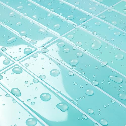ReWallpaper Fliesenaufkleber 3d Blau Wandfliesen Selbstklebend Küche 30.5x30.5CM 17 Stück Fliesen Selbstklebend Küchenrückwand 3d Blau Fliesen Aufkleber Badezimmer Fliesenfolie Vinyl von ReWallpaper