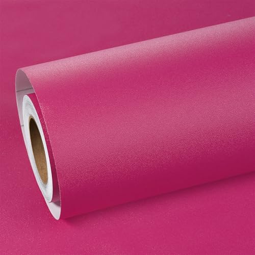 ReWallpaper Folie für Möbel Rosa Selbstklebende Tapete Rosa Möbel Klebefolie Tischplatte Dunkle Rosa Küchenfolie Selbstklebend Schränke Matt Tapete Kinderzimmer Mädchen Rosa 40cm×3m von ReWallpaper