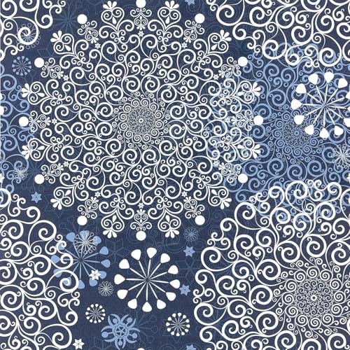 ReWallpaper Tapete Blau Weiß 44.5CM×7M Selbstklebende Folie Möbel Mandala Möbelfolie Selbstklebend Blau Blumen Vintage Wandtapete Wohnzimmer Modern Selbstklebende Vinyltapete Badezimmer Wasserfest von ReWallpaper