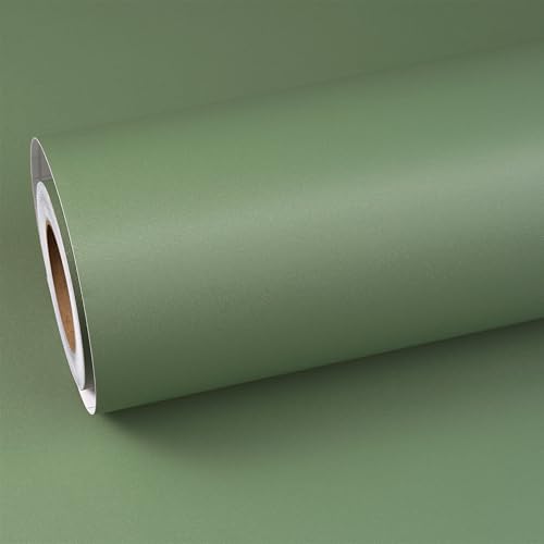 ReWallpaper Tapete Grün Möbelfolie Selbstklebend Grün Matt 40cm×7m Küchenfolie Selbstklebend Schränke Hell Grün Wandtapete Selbstklebend Wohnzimmer Modern Dekorfolie Möbel Vintage für Tisch von ReWallpaper
