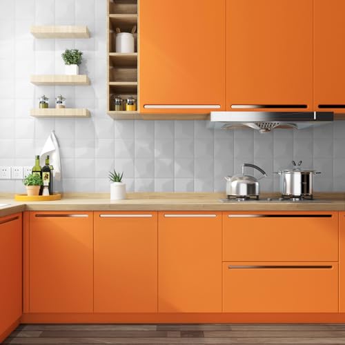 ReWallpaper Tapete Kinderzimmer Mädchen Orange Folie für Möbel Matt 40cm×7m Klebetapete Selbstklebend Wand Vintage für Küchenmöbel Vinyl Abnehmbar Tapete Badezimmer Wasserfest Wand von ReWallpaper