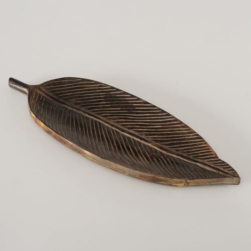 Deko Tablett Leafy Blattform Mittel - aus Mangoholz - Tablett Serviertablett Obstschale Dekorationsschale Tropisch Rustikal Braun Natur Wohndekoration Tischdekoration Holztablett 40 x 14 x 2 cm Deko Tablett Leafy Blattform Mittel - aus Mangoholz - Tablett Serviertablett Obstschale Dekorationsschale Tropisch Rustikal Braun Natur Wohndekoration Tischdekoration Holztablett 40 x 14 x 2 cm von ReWu