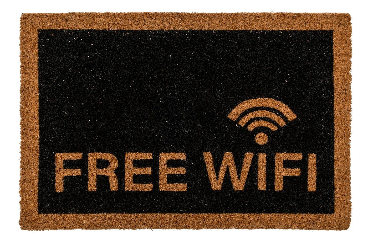 Fußmatte Fußmatte Free Wifi, ca 60 x 40 cm, mit Headercard zum Aufhängen, ReWu von ReWu