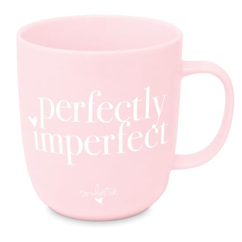 Henkelbecher - Perfectly Imperfect - Kaffeebecher Porzellan Becher Tasse Schriftzug Spülmaschinenfest Weiß Geschenkidee - 350ml Henkelbecher - Perfectly Imperfect - Kaffeebecher Porzellan Becher Tasse Schriftzug Spülmaschinenfest Weiß Geschenkidee - 350ml von ReWu