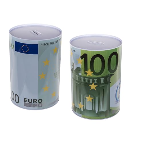 Jumbo Spardose 100 Euro Note Sparschwein Spartopf Sparbüchse Sparen Geldschein Banknote Metall Geschenkidee 22 x 15 cm von ReWu
