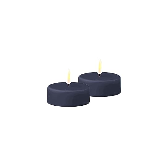 LED Kerze Deluxe Homeart, Indoor LED-Kerze mit realistischer Flamme, warmweißes Licht - Royal Blau Großes Teelicht von ReWu