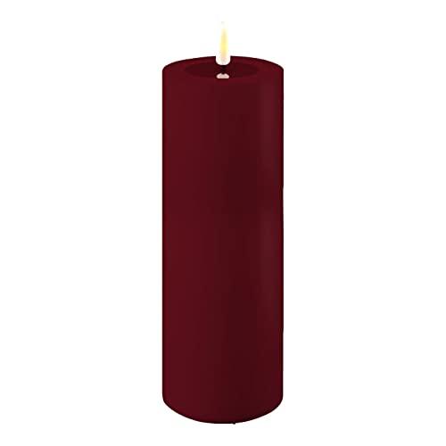 LED Kerze Deluxe Homeart, Outdoor LED Kerze (Kunststoff – Kein Echtwachs) mit realistischer Flamme, warmweißes Licht, Hitzebeständig für den Aussenbereich– (Bordeaux) von ReWu