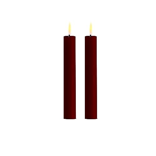 LED Stabkerze 2er Deluxe Homeart, Indoor LED-Stabkerze mit realistischer Flamme auf einem Echtwachsspiegel, warmweißes Licht - Burgogne Rot Stabkerze 15 cm LED Stabkerze 2er Deluxe Homeart, Indoor LED-Stabkerze mit realistischer Flamme auf einem Echtwachsspiegel, warmweißes Licht - Burgogne Rot Stabkerze 15 cm von ReWu