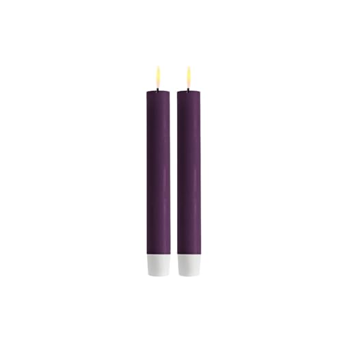 ReWu LED Stabkerze 2er Deluxe Homeart, Indoor LED-Stabkerze mit realistischer Flamme auf einem Echtwachsspiegel, warmweißes Licht - Dunkel Lila Stabkerze 15 cm ReWu LED Stabkerze 2er Deluxe Homeart, Indoor LED-Stabkerze mit realistischer Flamme auf einem Echtwachsspiegel, warmweißes Licht - Dunkel Lila Stabkerze 15 cm von ReWu
