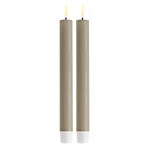 LED Stabkerze 2er Deluxe Homeart, Indoor LED-Stabkerze mit realistischer Flamme auf einem Echtwachsspiegel, warmweißes Licht - Sand Stabkerze 24 cm LED Stabkerze 2er Deluxe Homeart, Indoor LED-Stabkerze mit realistischer Flamme auf einem Echtwachsspiegel, warmweißes Licht - Sand Stabkerze 24 cm von ReWu