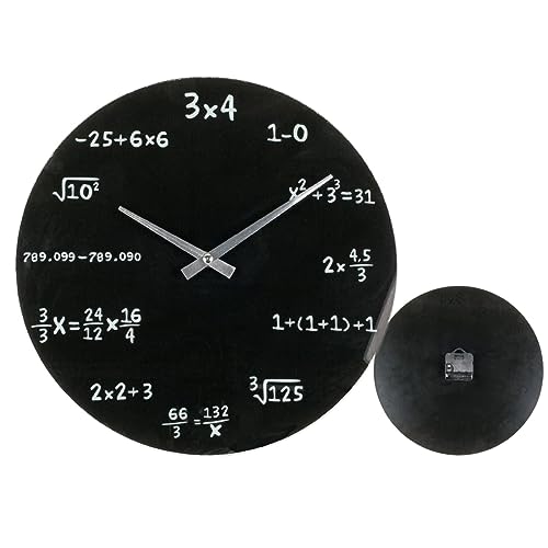 Mathematik Wanduhr modernes Design Runde Glasuhr fürs Klassenzimmer Büro oder Haus Kreative Uhr für Studenten Schüler und alle Mathegenies von ReWu