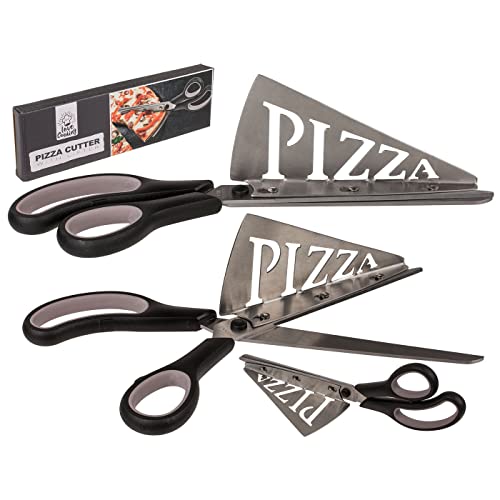 Pizzaschere Pizzaschneider mit Heber Schere Schneider Messer Servierer Geschenkverpackung Küchenschere Pizzaheber 27 x 8 cm von ReWu