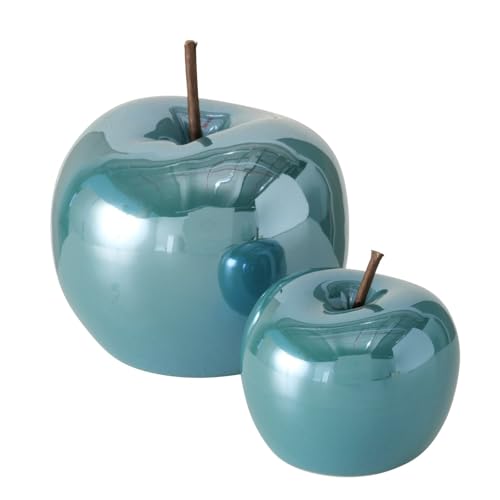 ReWu Apfel Deko 2er Set aus Keramik Lasiert in Petrol mit Glanz und Perleffekt ReWu Apfel Deko 2er Set aus Keramik Lasiert in Petrol mit Glanz und Perleffekt von ReWu