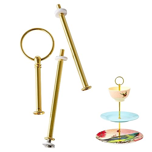 ReWu DIY Etageren Stangen Etagerenhalter Metallstangen Bausatz für Etagere Goldfarbend DIY Cake Stand Handle von ReWu