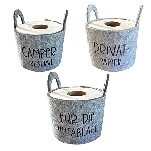 ReWu Dekoaufsteller Banderole Toilett-Papier Camping-Edition, Einfarbig, Camper Reserve,Privatpapier,Für die Hutablage von ReWu